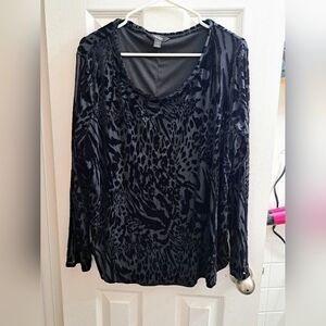 Black Animal Print Women's Top